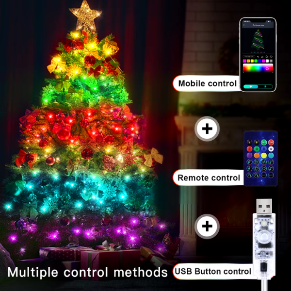 🎅 Bluetooth Christmas LED Lights with Audio Rhythm 2024 🎵