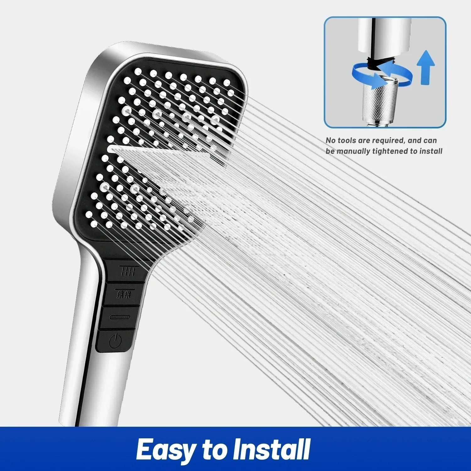 (🔥50% OFF) 7-speed Oversized Panel Pressurized Shower Head